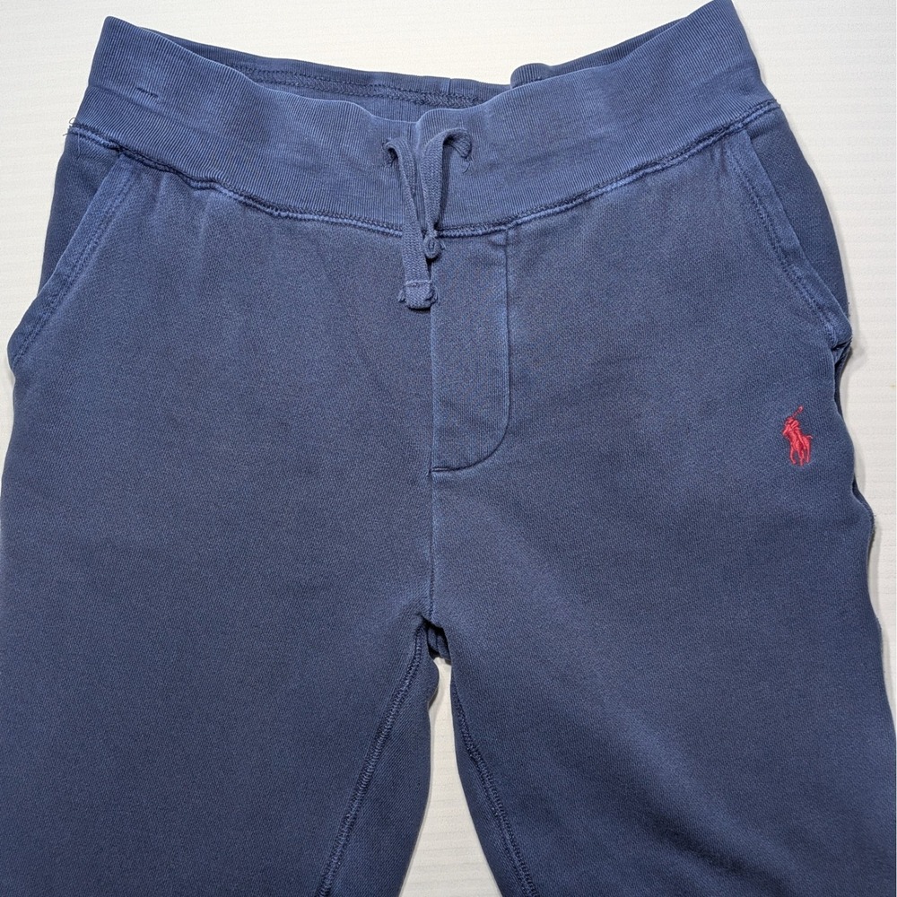 Polo Ralph Lauren Men's XS Navy Blue Fleece Joggers Red Pony Tapered Sweatpants